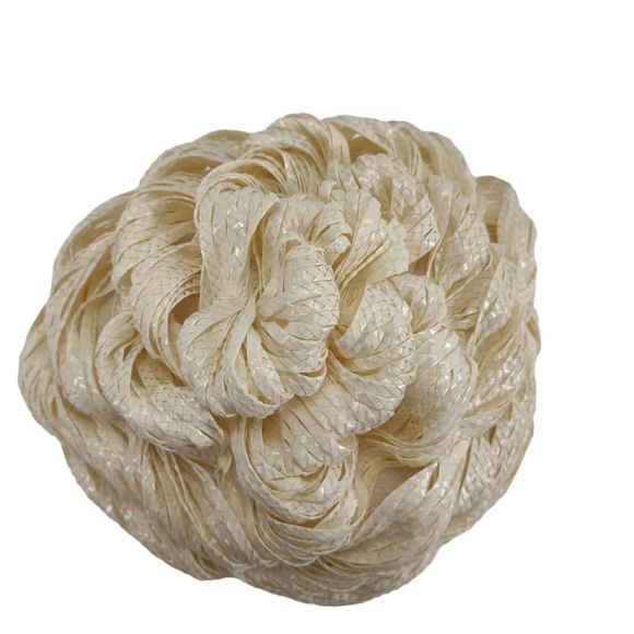 Vintage Miss Gewnn Jr Ivory Braided Raffia Straw Pillbox 50s 60s Union Made - Picture 6 of 11